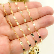 14K Solid Gold Flat Marina Link Unfinished Chains